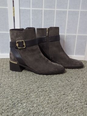 Jimmy Choo Clarice 45 Suede Buckle Ankle Booties